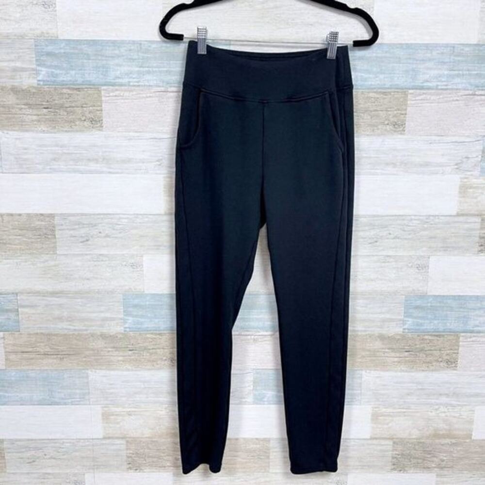 A NEW DAY Relaxed Drapey Pull On Ponte Pants Black High Rise Womens Small